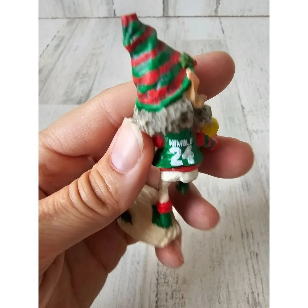 Enesco nimble AS IS football player Sandi zimnicki North Pole village elf vintag